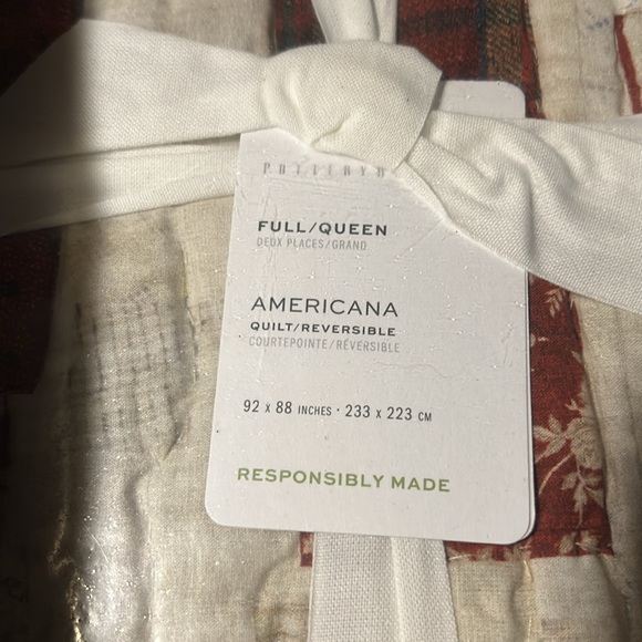 Pottery Barn Americana Full/Queen Quilt With 4 Standard Pillow Shams BNWT - Picture 16 of 16